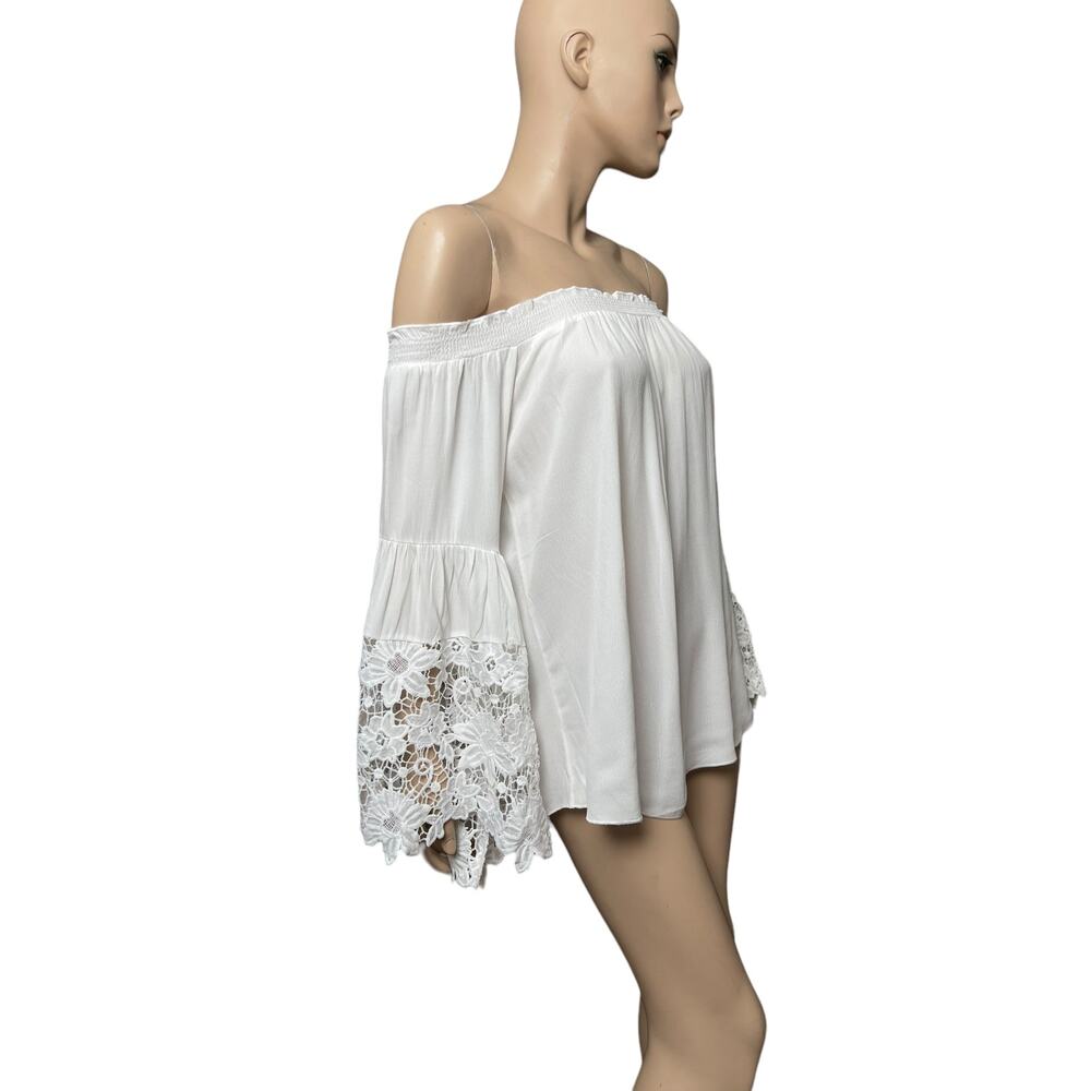Muche & Muchette Jolie Top One Size Smocked Neckline Belled Sleeves - Picture 4 of 12
